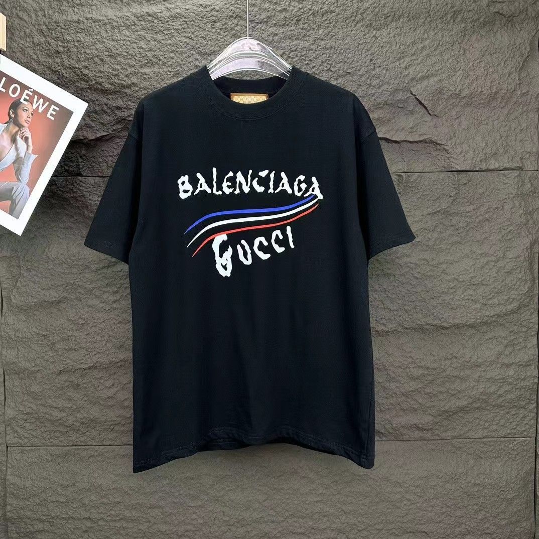 GUCCI×BALENCIAGA 新作プリントロゴ半袖Tシャツ