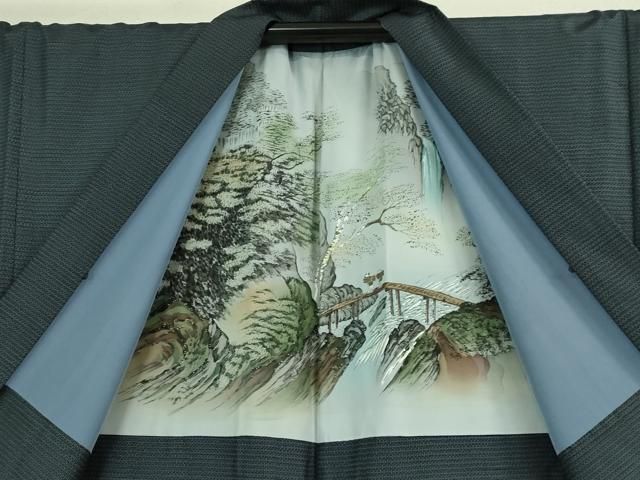 平和屋本店□極上 男性 本場大島紬 アンサンブル キングサイズ 100亀甲