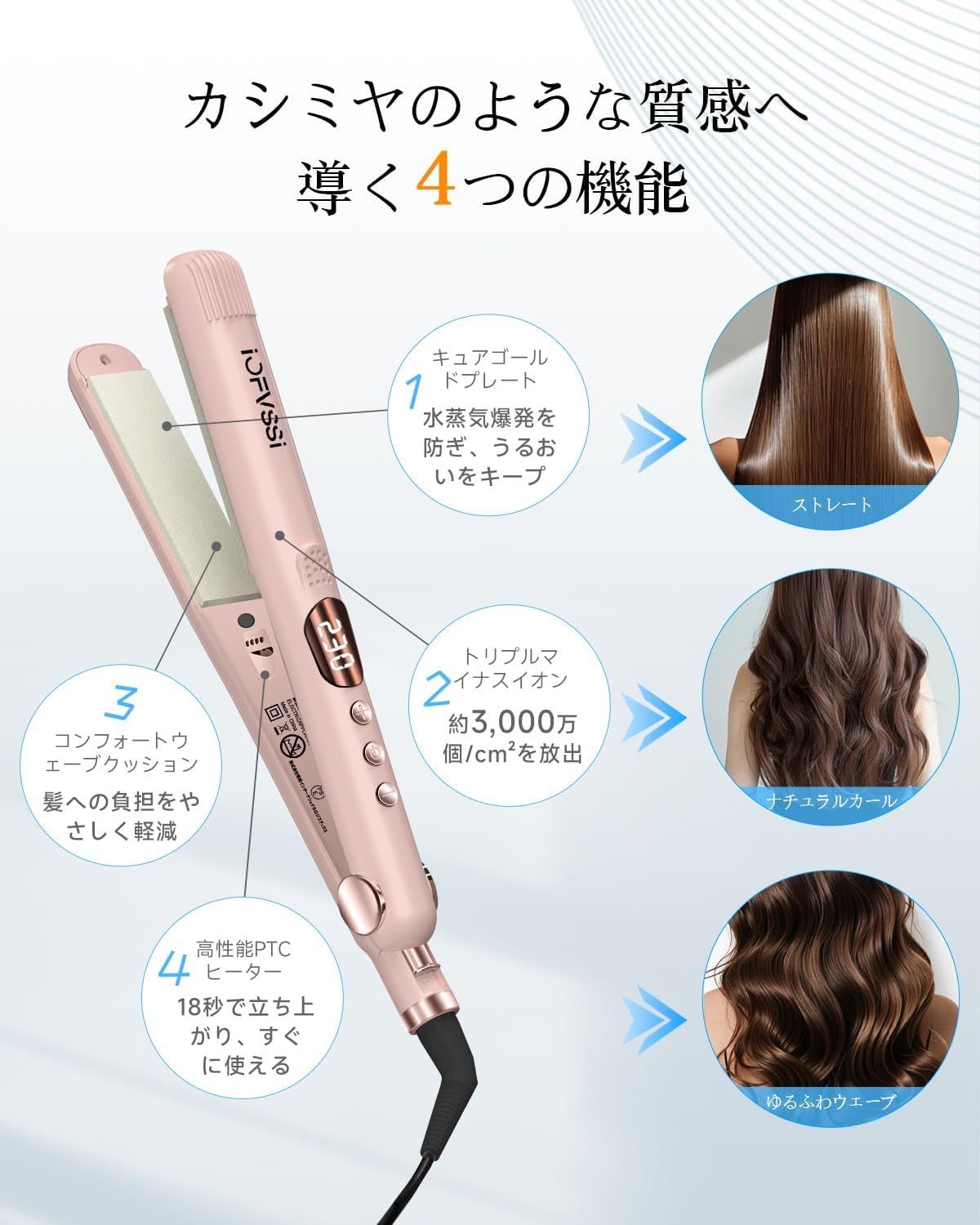 ストレートアイロン 28mm 2way イナスイオン発生耐熱ポーチ付 （白） 大特価】ストレートアイロン ミニ ヘアアイロン 28mm ヘア