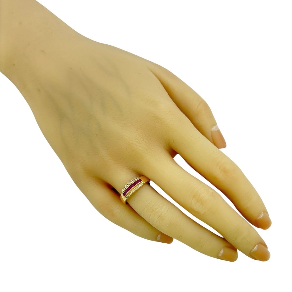 リング 指輪 12.5号 18金 K18イエローゴールド ルビー レディース