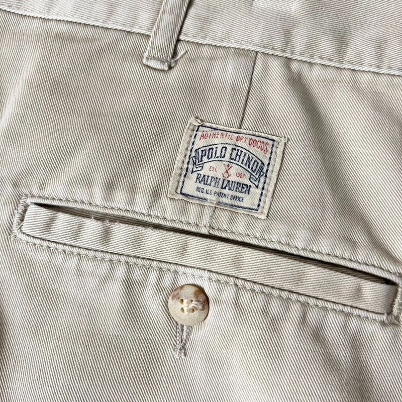 80s USA製 初期 ポロチノ POLO RALPH LAUREN 2タック コットン