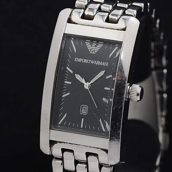 EMPORIO ARMANI エンポリオアルマーニ AR-0115 クォーツ腕時計♪AC15115 エンポリオアルマーニ AR-0115 クォーツ 腕時計 デイト 黒文字盤
