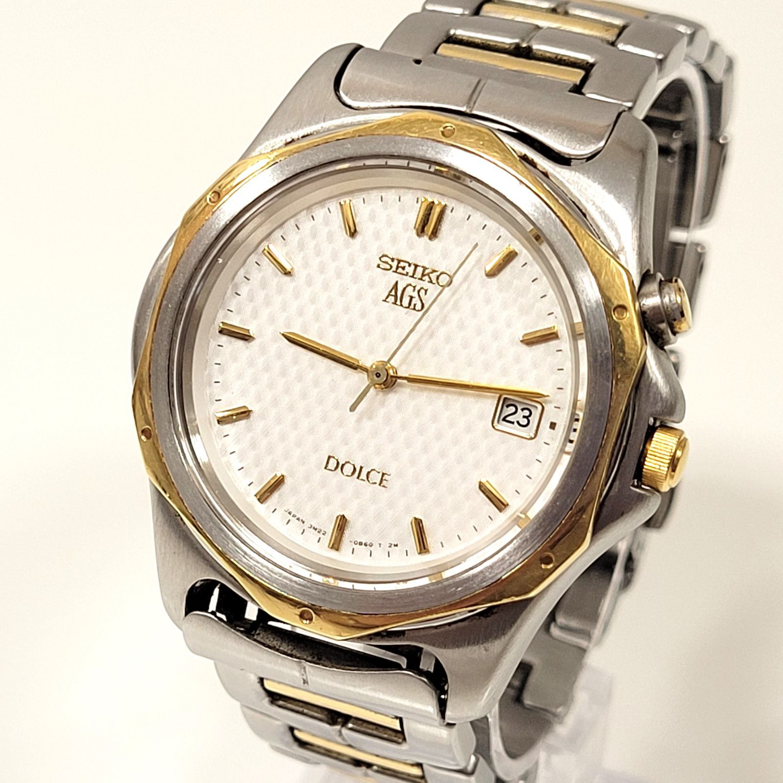  特価ブログのポータルサイト SEIKO セイコー AGS DOLCE ドルチェ 3M22-0A80 18KTベゼル 自動 ドルチェ
