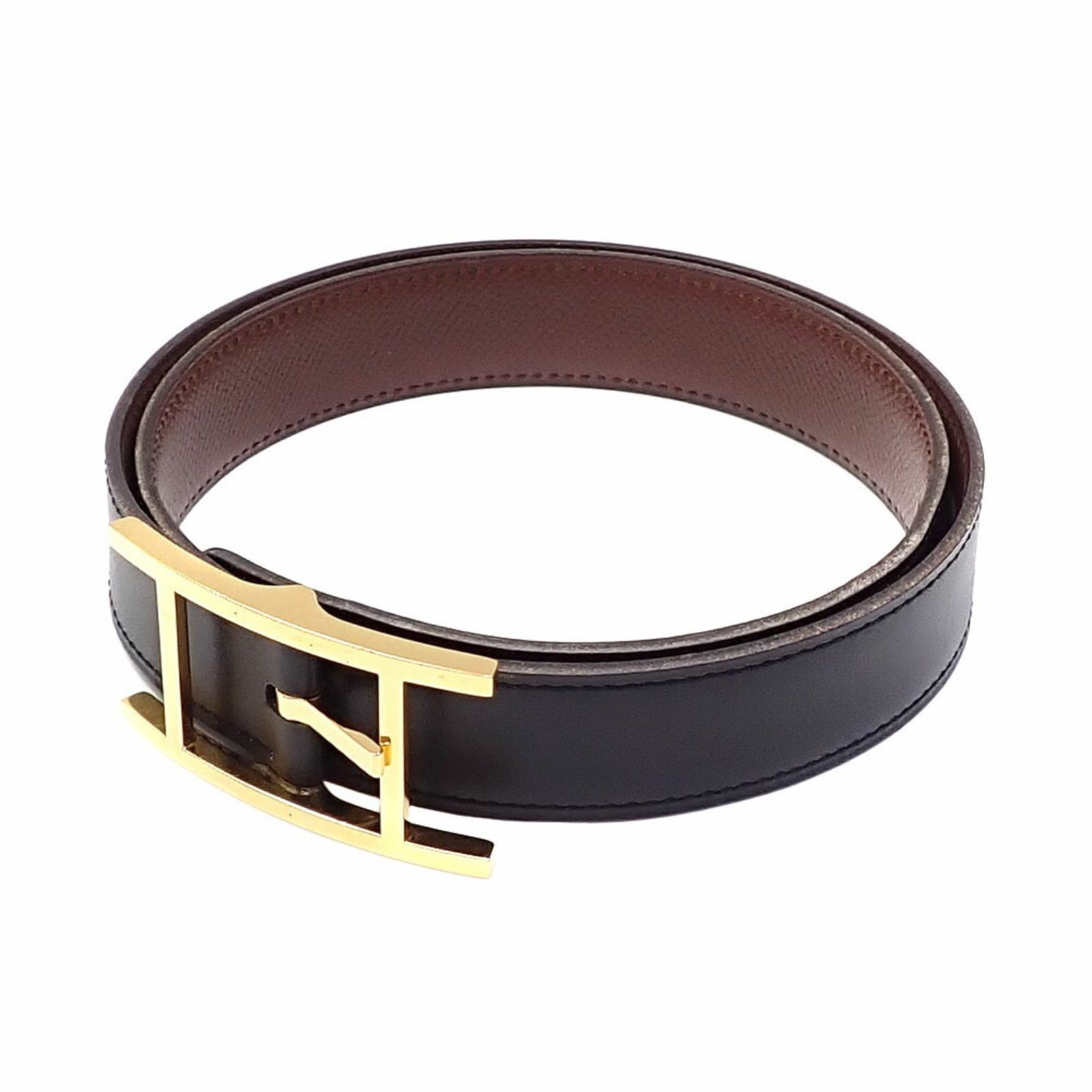 エルメス Hermes エルメス ベルト レディース ブラック 黒 70cm レザー リバーシブル □A刻印 1997年頃製造