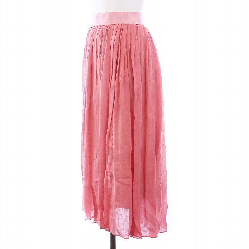 ゼロエイトサーカス 08SIRCUS 2018年製 キュプラクレープギャザーロングスカート フ 0 XS ピンク KH