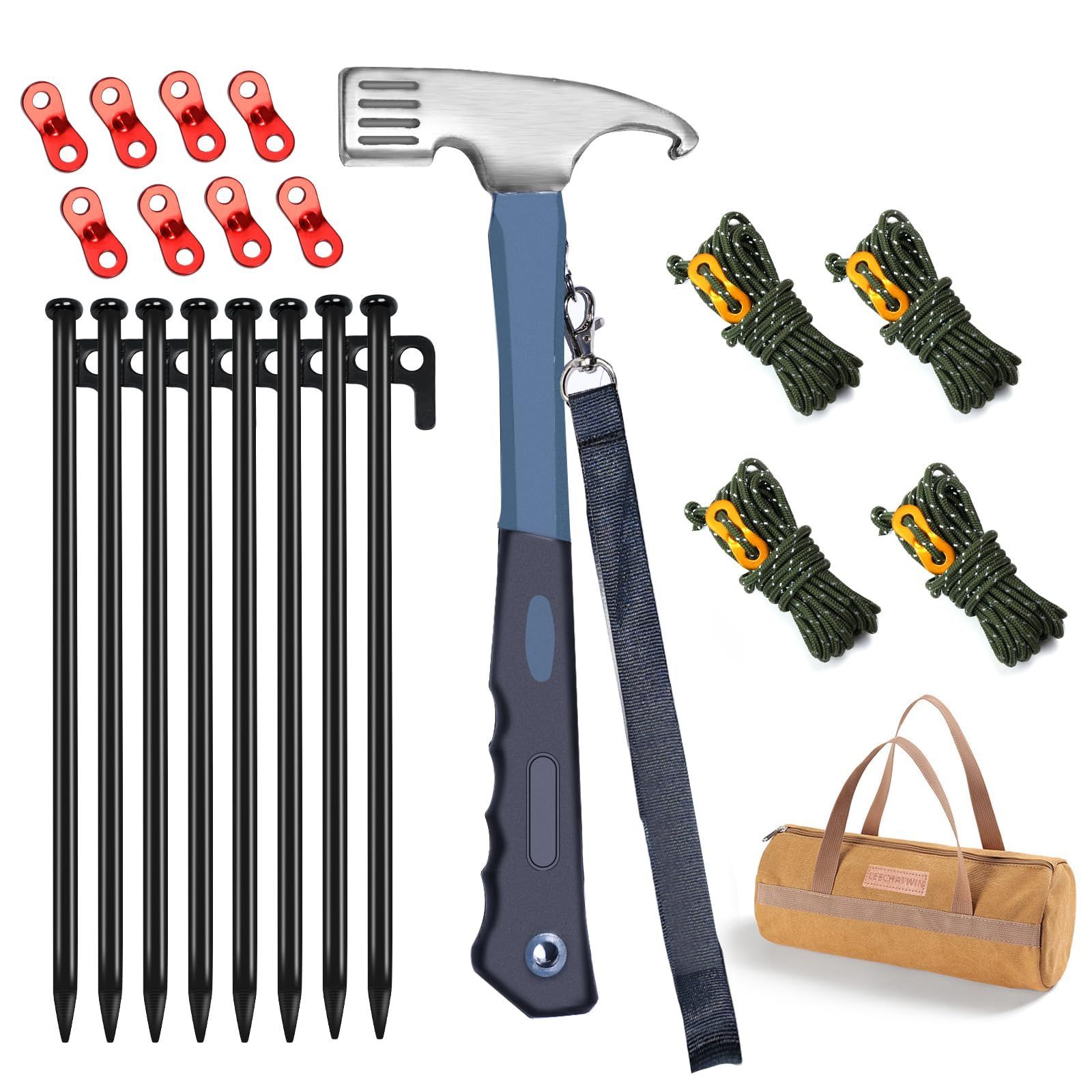 キャンプ テントハンマー ペグハンマー 高炭素鋼 30cm鍛造ペグ