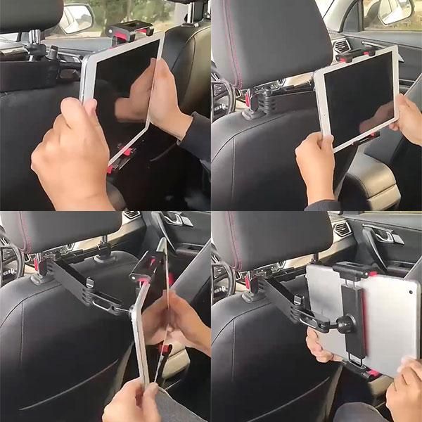 ヘッドレスト 伸縮アーム スマホホルダー ブラック タブレット ヘッドレスト 伸縮アーム スマホホルダー ブラック タブレット