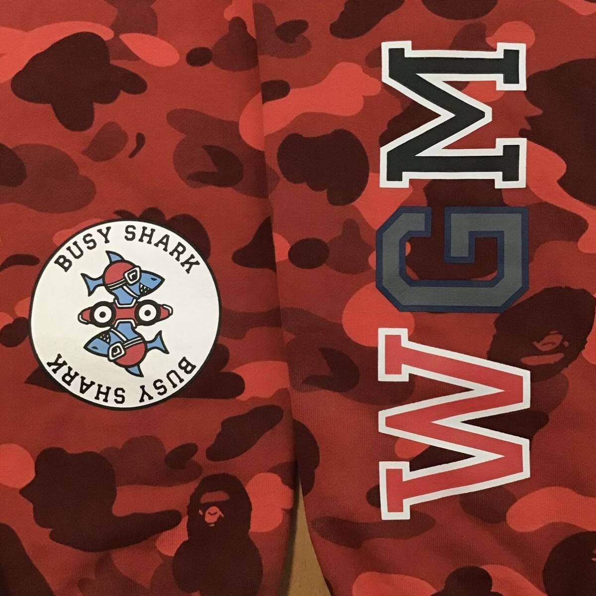 Red camo シャーク スウェットパンツ Mサイズ a bathing ape BAPE 