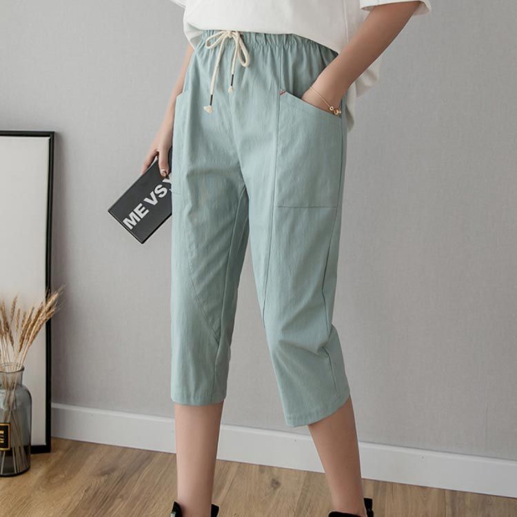 【美品】denier デニール　コットンリネンサルエルパンツ リネンパンツ サルエルパンツ レディース 花柄パンツ クロップド