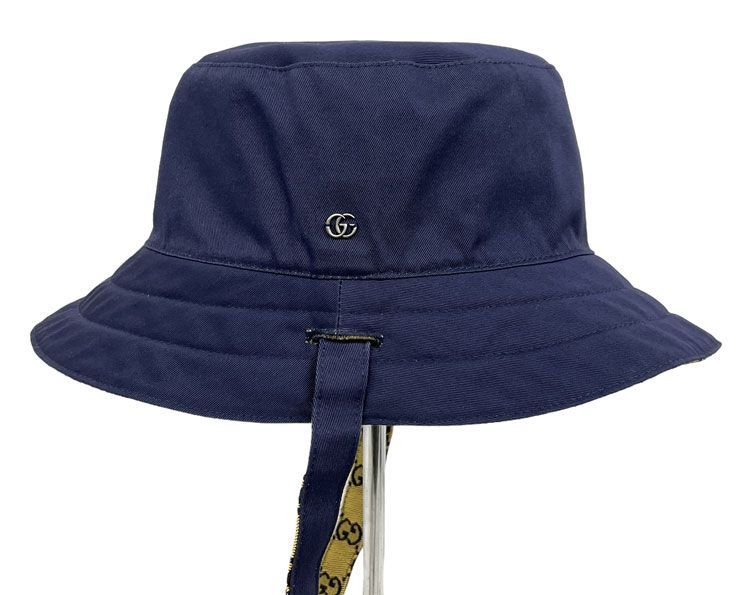 【最終値下げ】GUCCI グッチ バケットハット 青 GGパターン GUCCI - グッチgucciデニムGG柄バケット ハット帽子ブルー青い