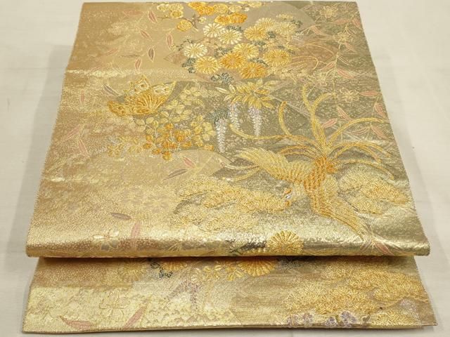 平和屋着物◎六通柄袋帯 佳彩絢麗 鳳凰花文 金糸 正絹 平和屋着物◎六通柄袋帯 佳彩絢麗 鳳凰花文 金糸 正絹