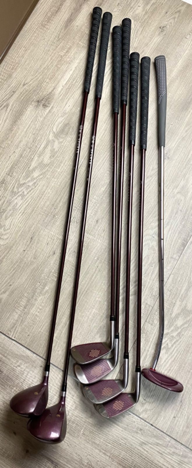 M.U.SPORT★ミエコウエサコ★レディースクラブ７本セット★キャディバック付 ミエコウエサコ MUスポーツ ゴルフクラブセット レディース 計7本