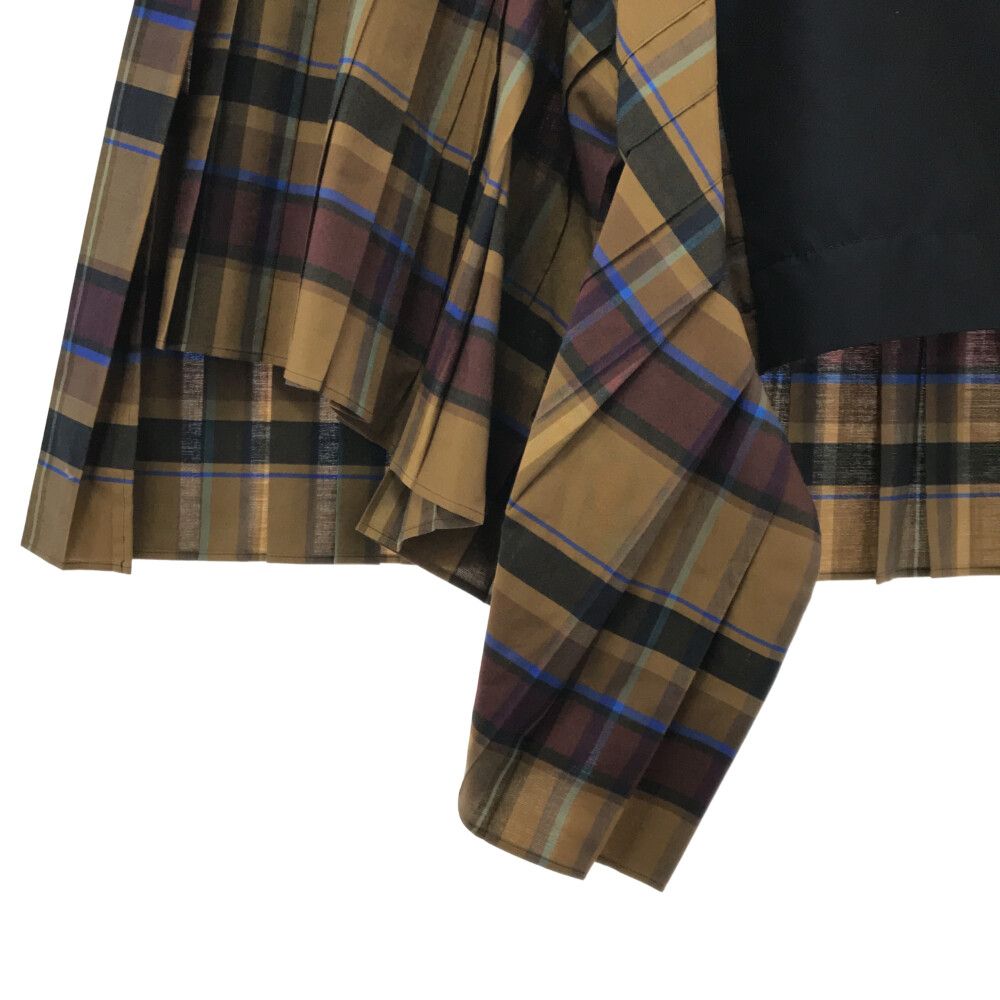 Sacai (サカイ) 19AW チェック切替 プリーツ ラップ スカート