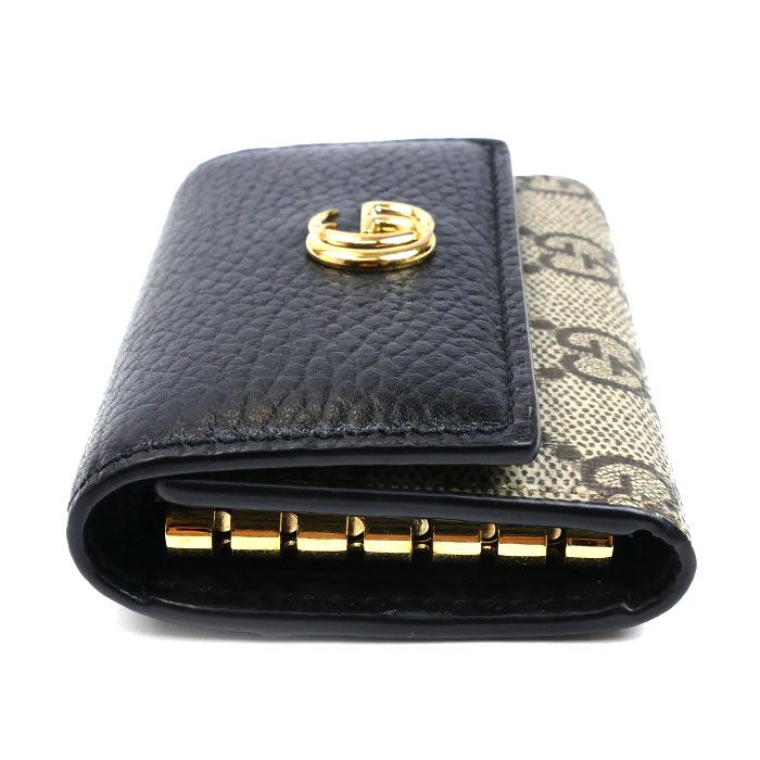 GUCCI グッチ GGマーモント キーケース ブラック×ベージュ 456118