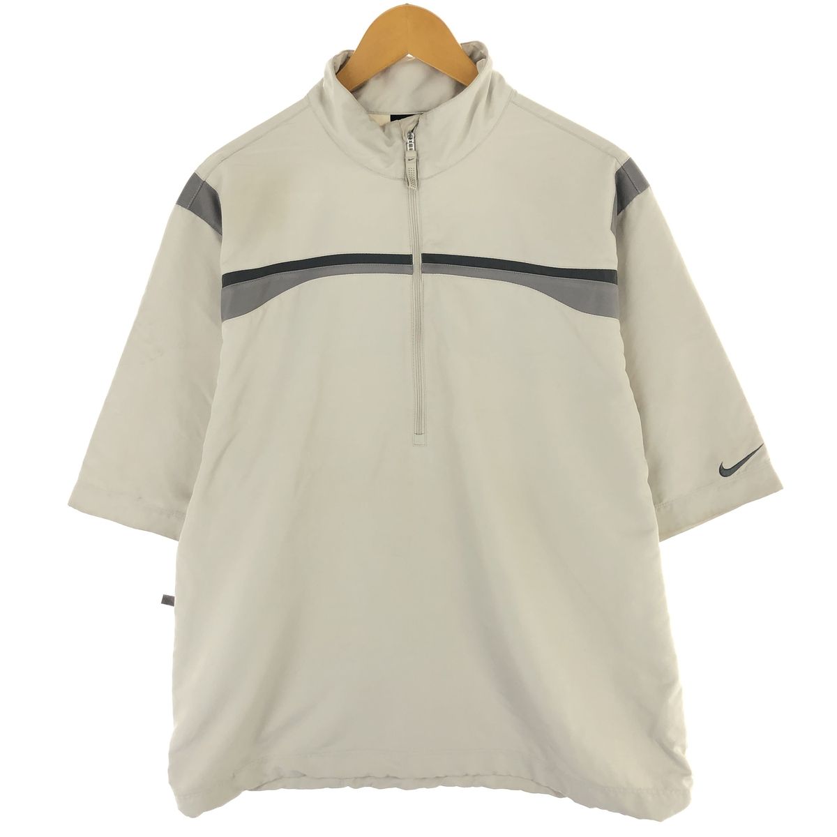 ナイキ NIKE golf ゴルフ ハーフジップ ナイロンジャケットM 白 NIKE GOLF ナイキ ゴルフウェア ブルゾン ジャケット