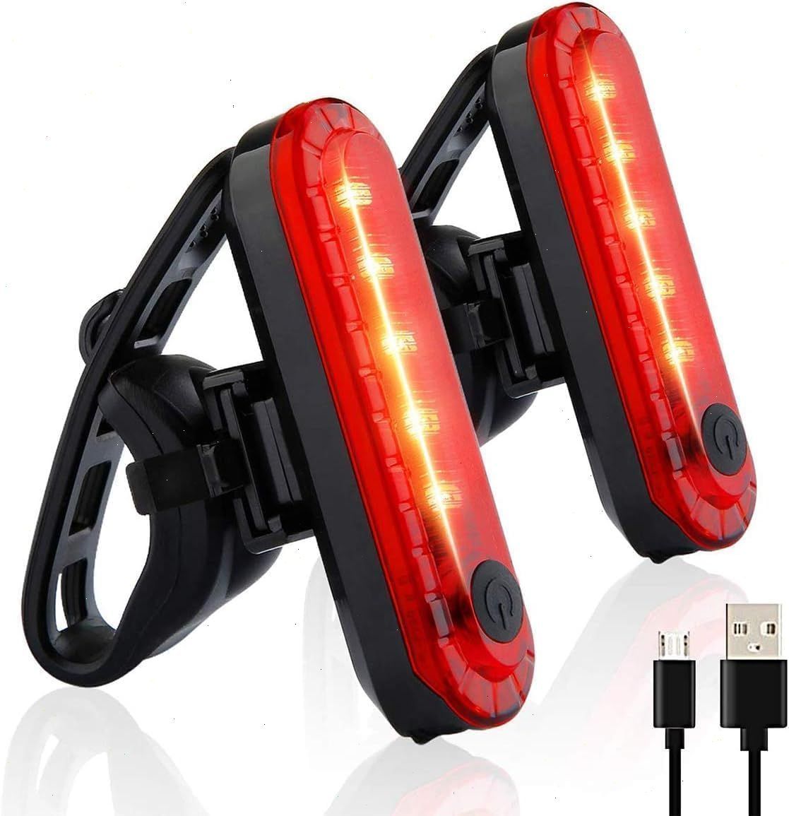 レッド2個セット】テールライト 自転車ライト USB充電 LEDライト 後ろ 