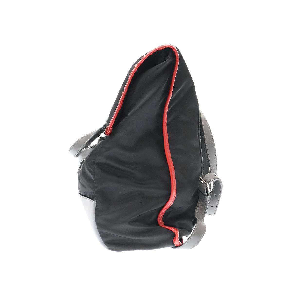 PRADA プラダ レザーコンビ2WAYナイロンバッグパック ブラック グレー