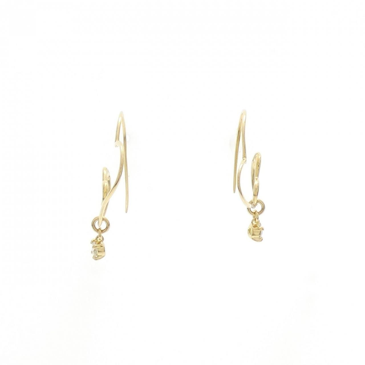 K18YG ハート ダイヤモンド ピアス 0.20CT