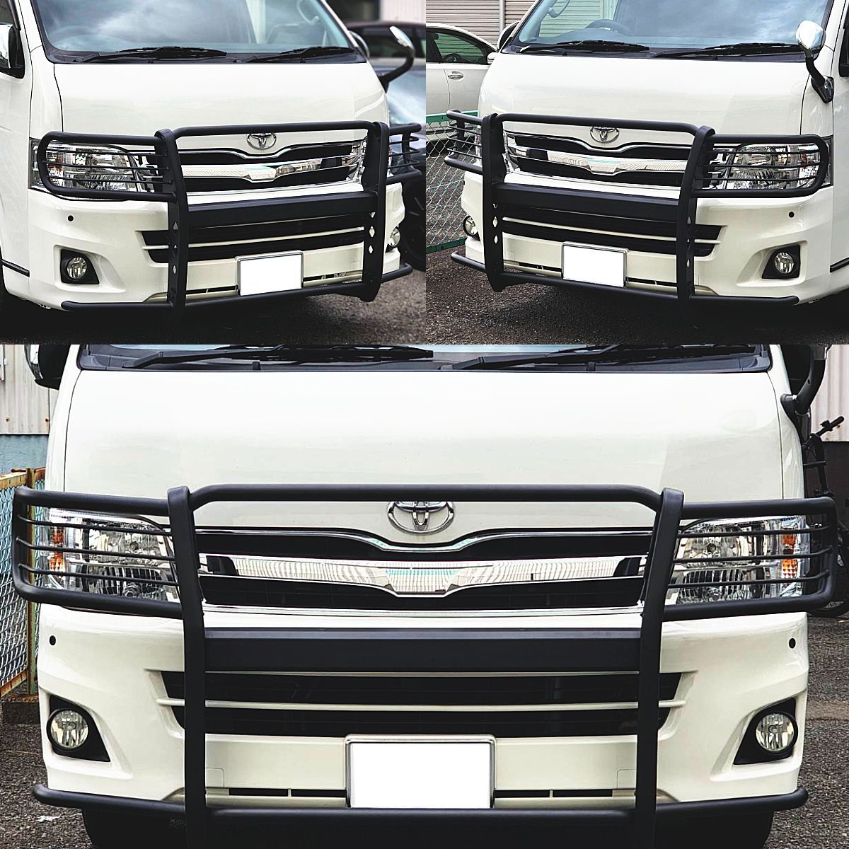 ハイエースワイド　グリルガード&LEDバーライト 200系 ハイエース ワイド バンパーガード グリルガード ライトガード