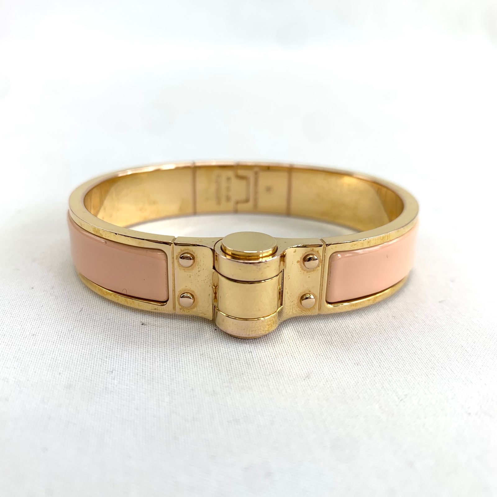 HERMES バングル シャルニエールPM ピンク ゴールド金具 ゴールド