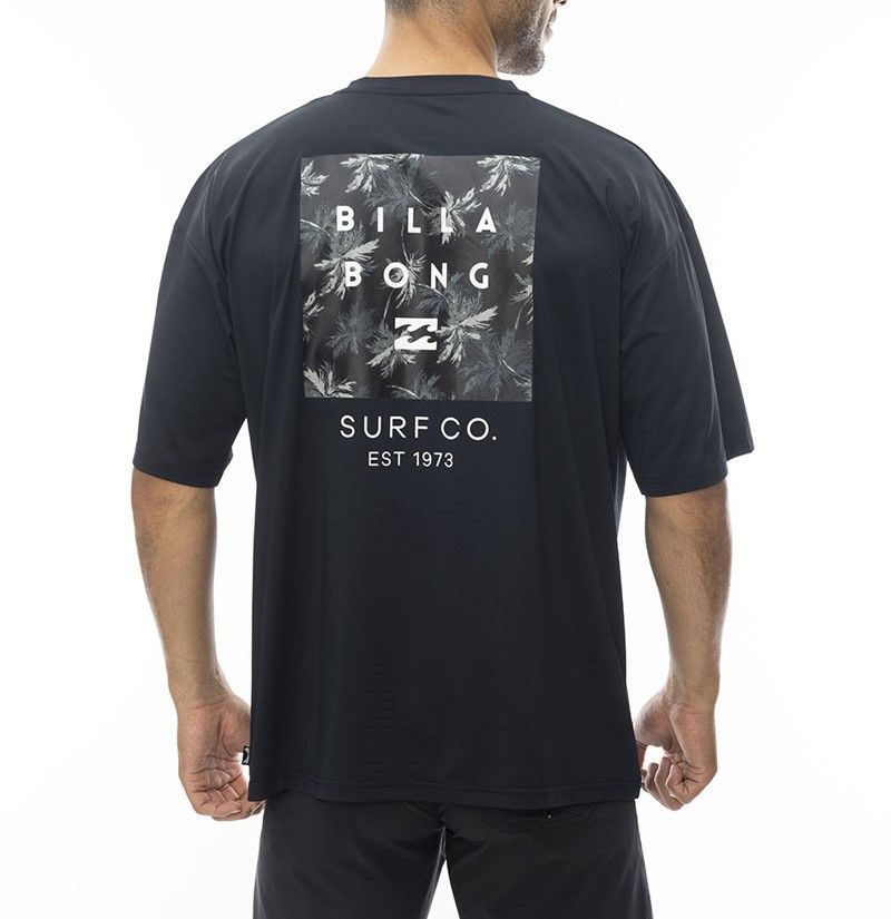 2024春夏 新品【BILLABONG/ビラボン】RASH HALF SLEEVE TEE ラッシュガード ラッシュT BLK メンズ BE011-867