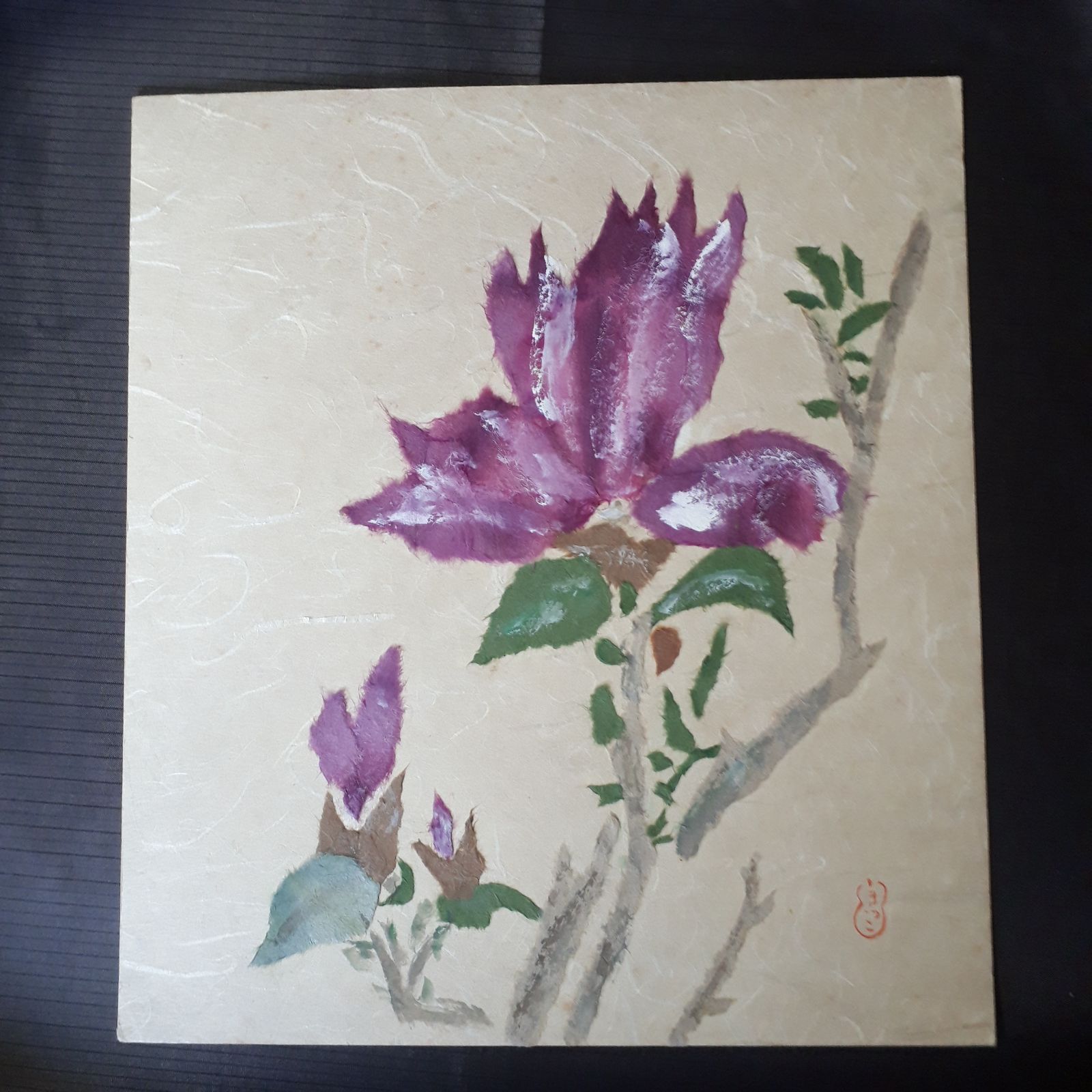 色紙アート ちぎり絵 花 花図 フラワー 美術品 貼り絵