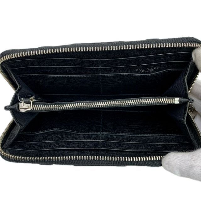 BVLGARI ブルガリブルガリ ラウンドファスナー長財布 33776 ブラック B