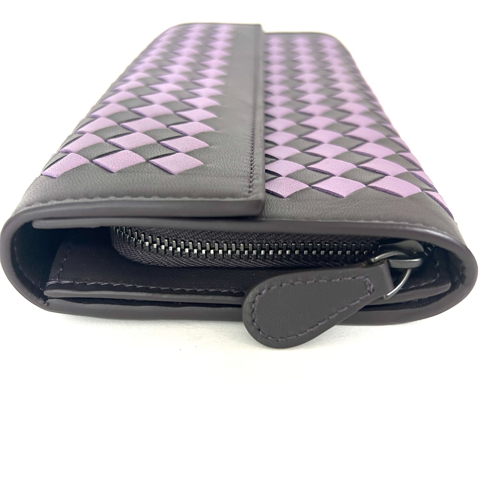 ボッテガヴェネタ　ボッテガ　2つ折り　財布　小型　パープル　良品　カード　小銭　ユニセックス　メンズ　レディース 新品未使用⁄BOTTEGA VENETA グレー 二つ折り長財布 D0863 新品未使用品