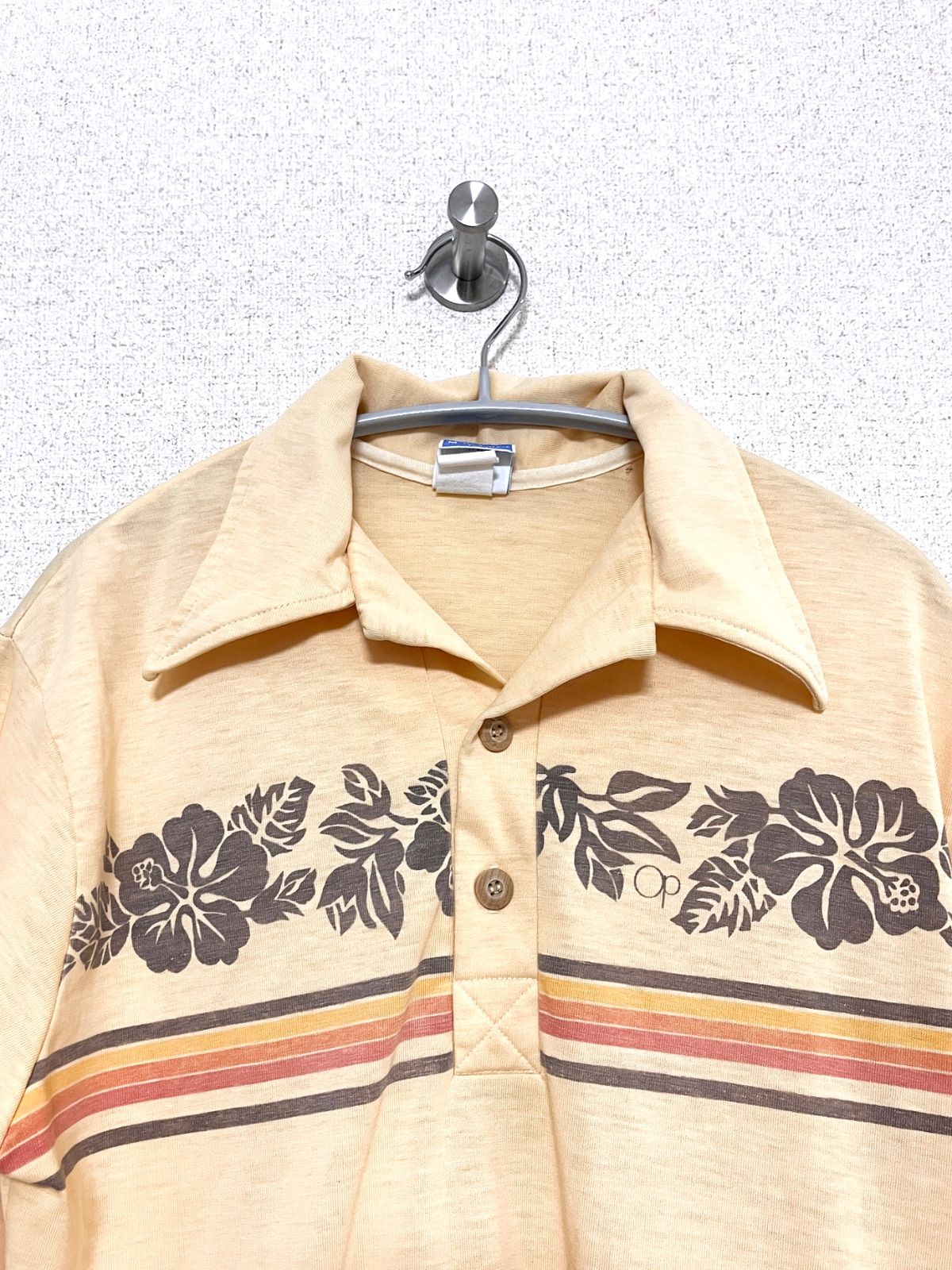 OCEAN PACIFIC】70s スキッパーポロシャツ M オーシャン