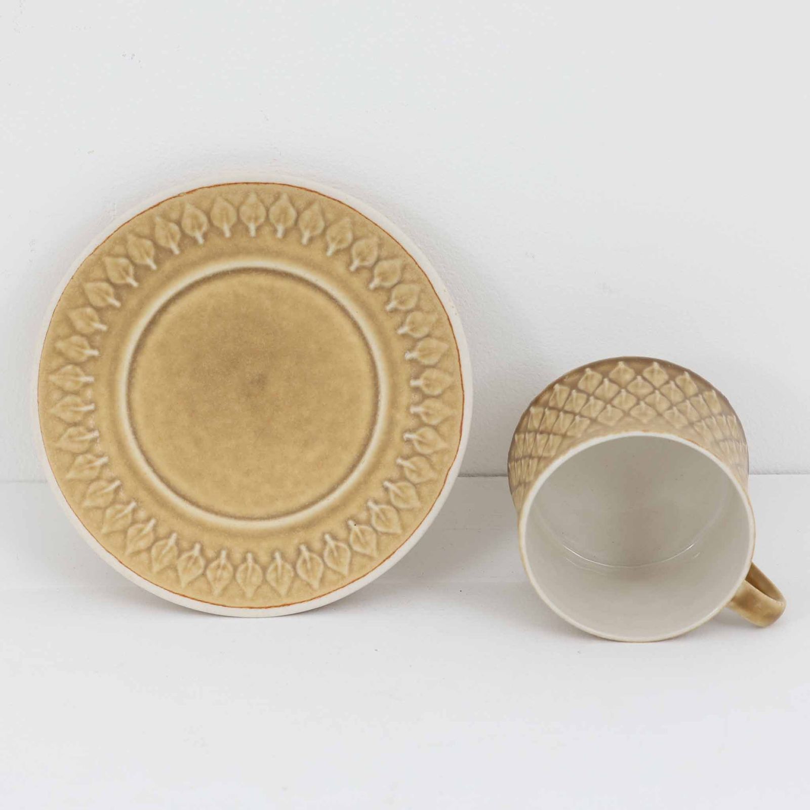 美品】北欧ビンテージ/デンマーク/クイストゴー/リーフ柄/25㎝プレート