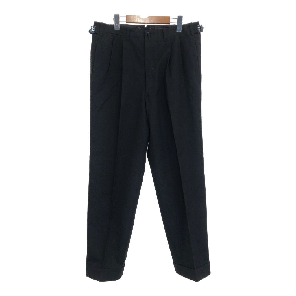 50年代 CasaVilardell 2タック ウール スラックスパンツ ヴィンテージ ブラック メンズ W33 L30相当 古着 U2819