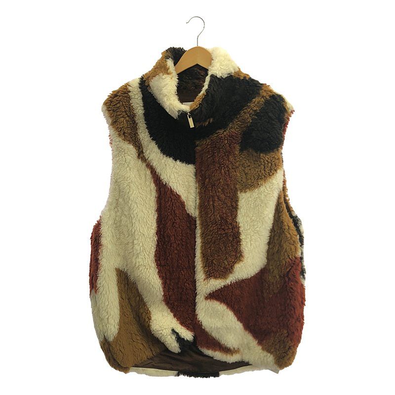 Mame Kurogouchi / マメクロゴウチ | 2023AW | Silver Knitted Fluffy Wool Vest  / ボア ベスト / 総裏地 | 2 | brown | レディース Mame Kurogouchi / マメクロゴウチ | 2023AW | Silver Knitted Fluffy
