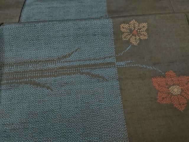 平和屋着物○本場染大島紬 麻の葉間道 やまと誂製 胴抜き仕立て