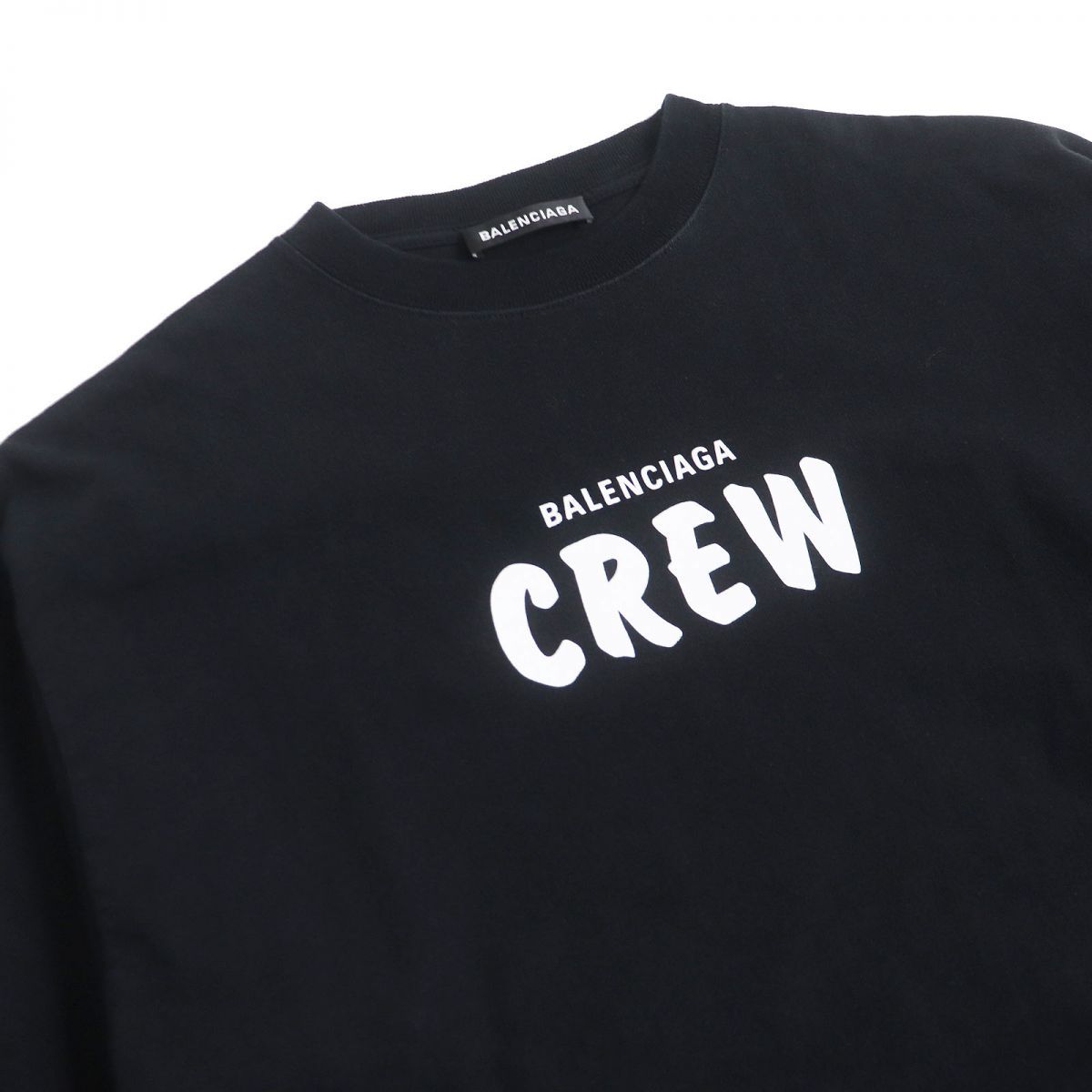 美品□2020年製 BALENCIAGA/バレンシアガ 620969 CREW ロゴプリント 