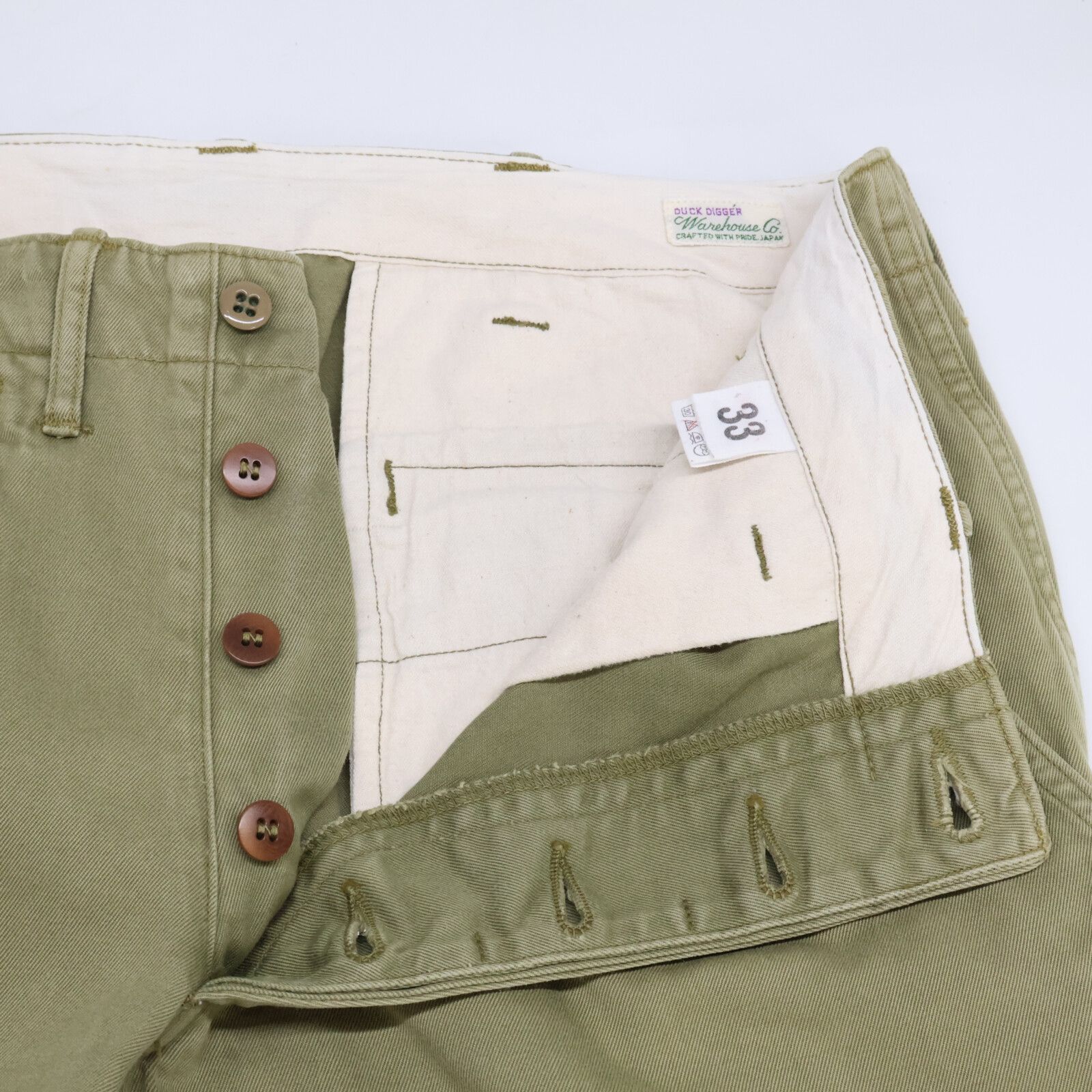 WAREHOUSE ウエアハウス ﾗｲﾄｸﾞﾘｰﾝ ﾀﾞｯｸﾃﾞｨｶﾞｰ ﾁﾉﾊﾟﾝﾂ 33 - メルカリ