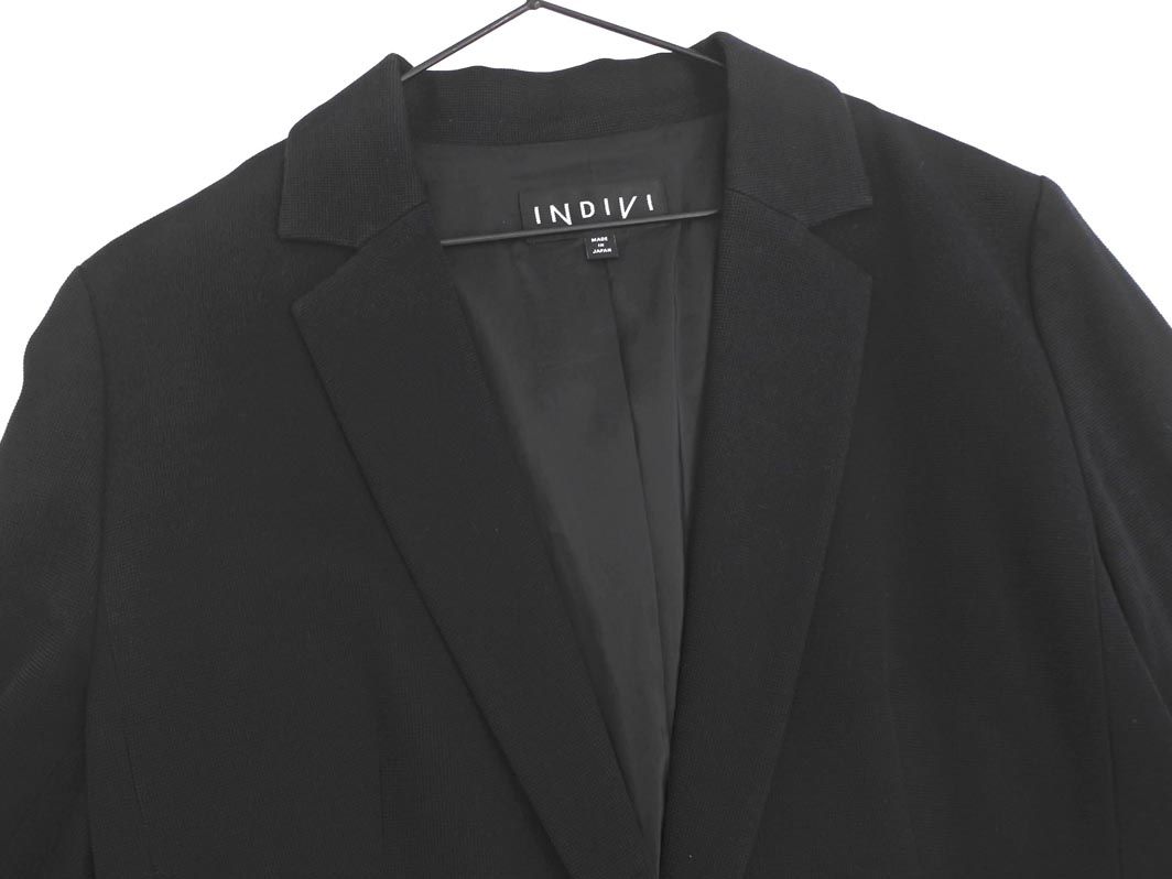 【美品】INDIVI ブラックスーツセットアップ38 ジャケット スカート INDIVI インディヴィ セットアップ ジャケット スカート スーツ