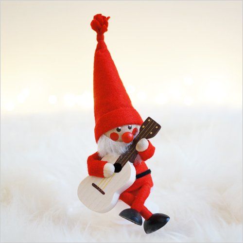 NORDIKA nisse ノルディカ ニッセ クリスマス 木製人形 (ギターを持ったサンタ/レッド / NRD120068) 
