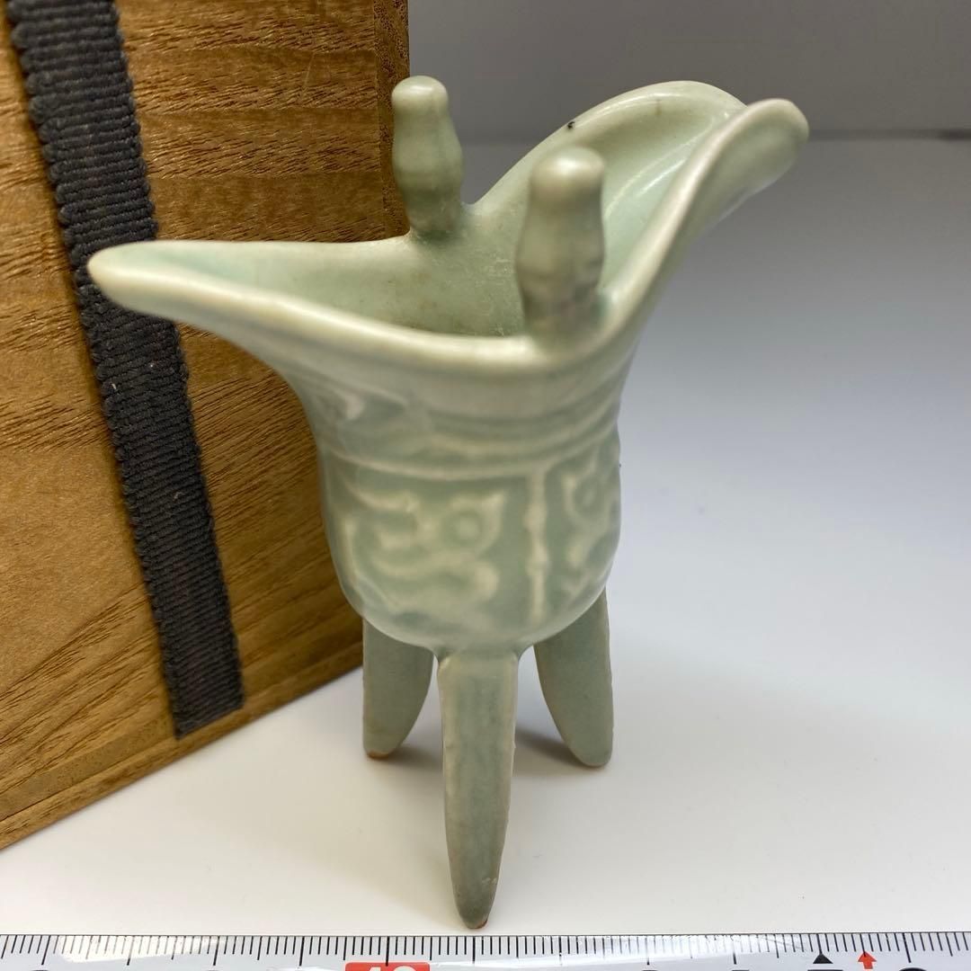 中国古玩　青磁しゃく　高さ9.3㎝　東Y6-0708① 中国古玩 青磁しゃく 高さ9.3㎝ 東Y6-0708① - メルカリ