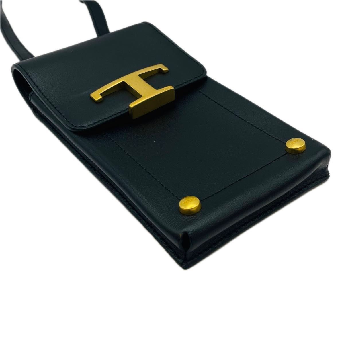 美品 TODS トッズ タイムレス スマホフォルダー ショルダーバッグ 