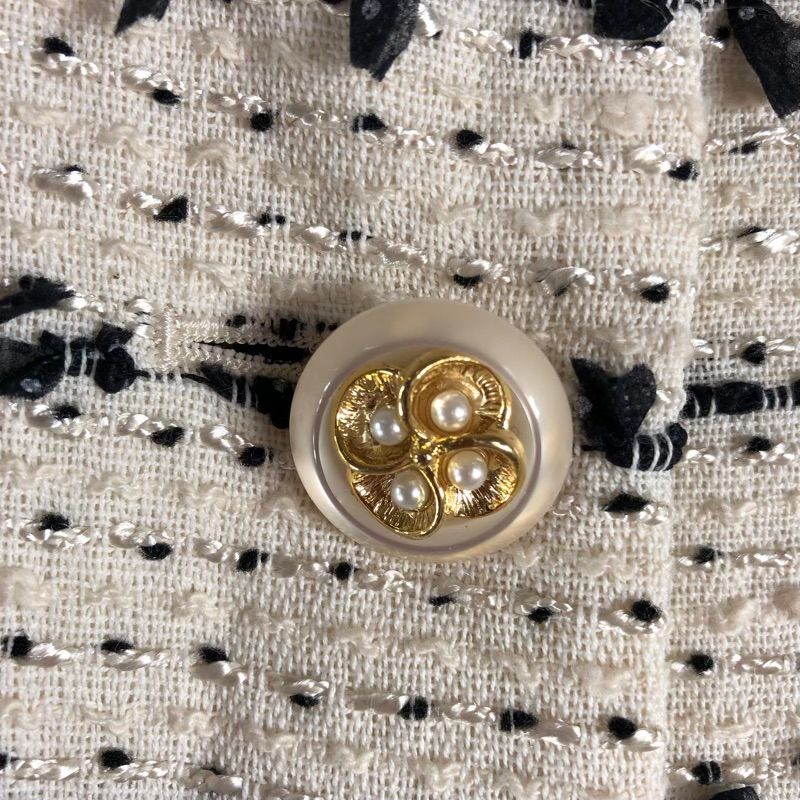 ユキトリイ YUKI TORII ジャケット ツイード 飾りボタン 綿 肩