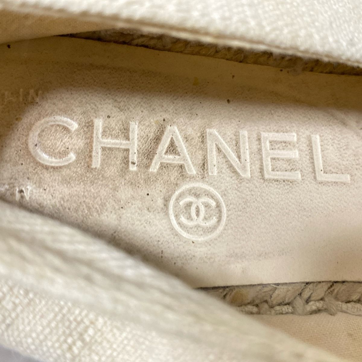 スポーツ CHANEL シャネル スリッポン 36 レディース - ベージュ×黒 ココマーク エスパドリーユ リネン 新品続々入荷中！