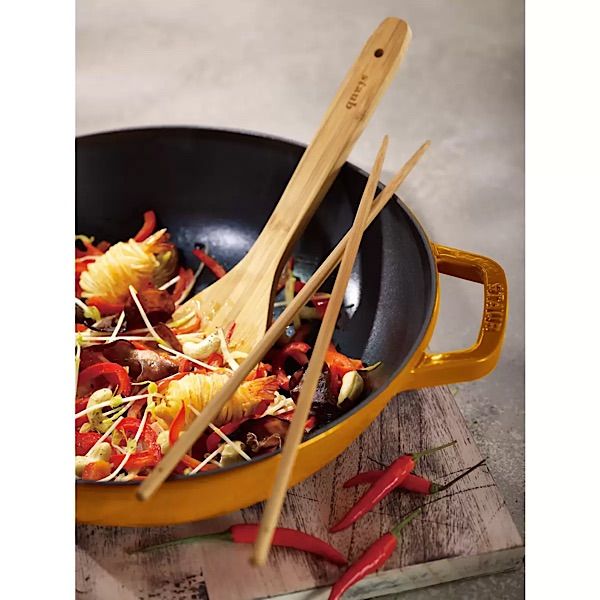 Staub ストウブ マルチパン 30cm マスタード 多機能 両手鍋 ガラス蓋 