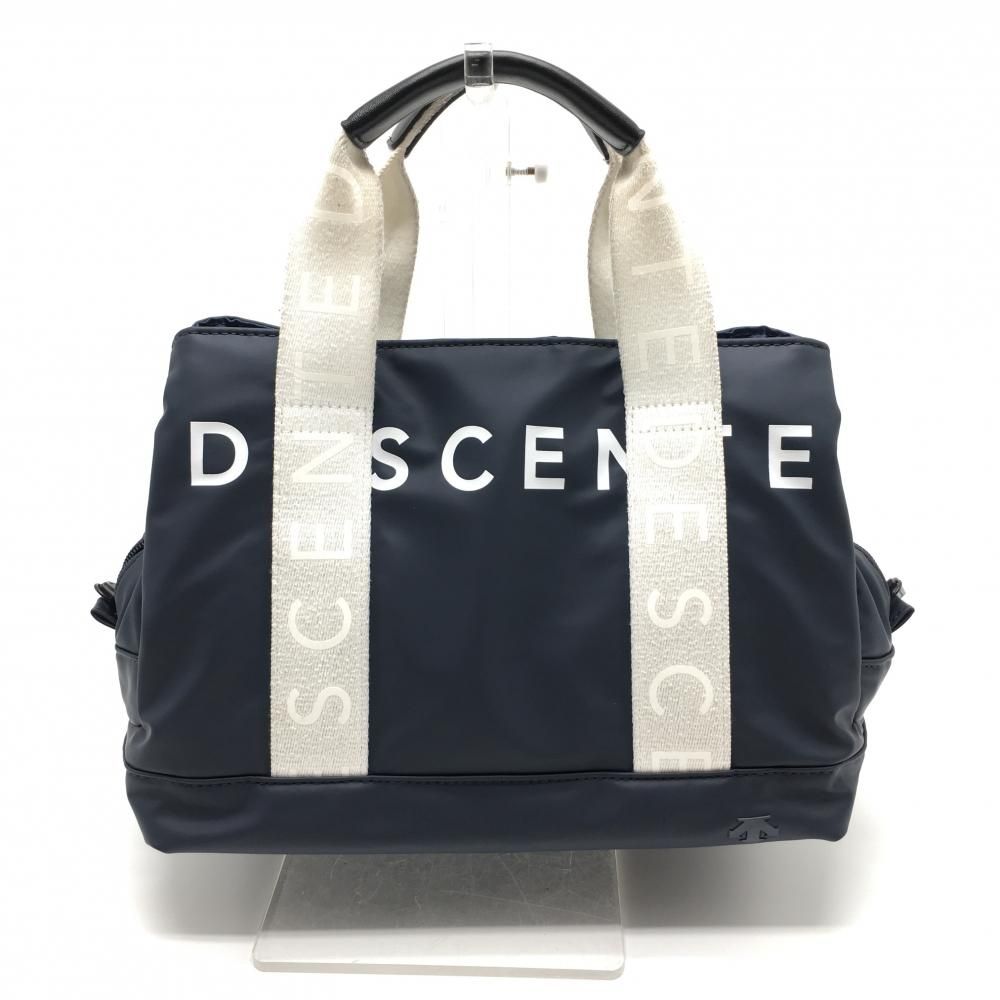 ✨完売品・未使用級✨DESCENTE ゴルフ ネイビー カートバッグ デサント カートバッグ ネイビー×ライトグレー ロゴテープ
