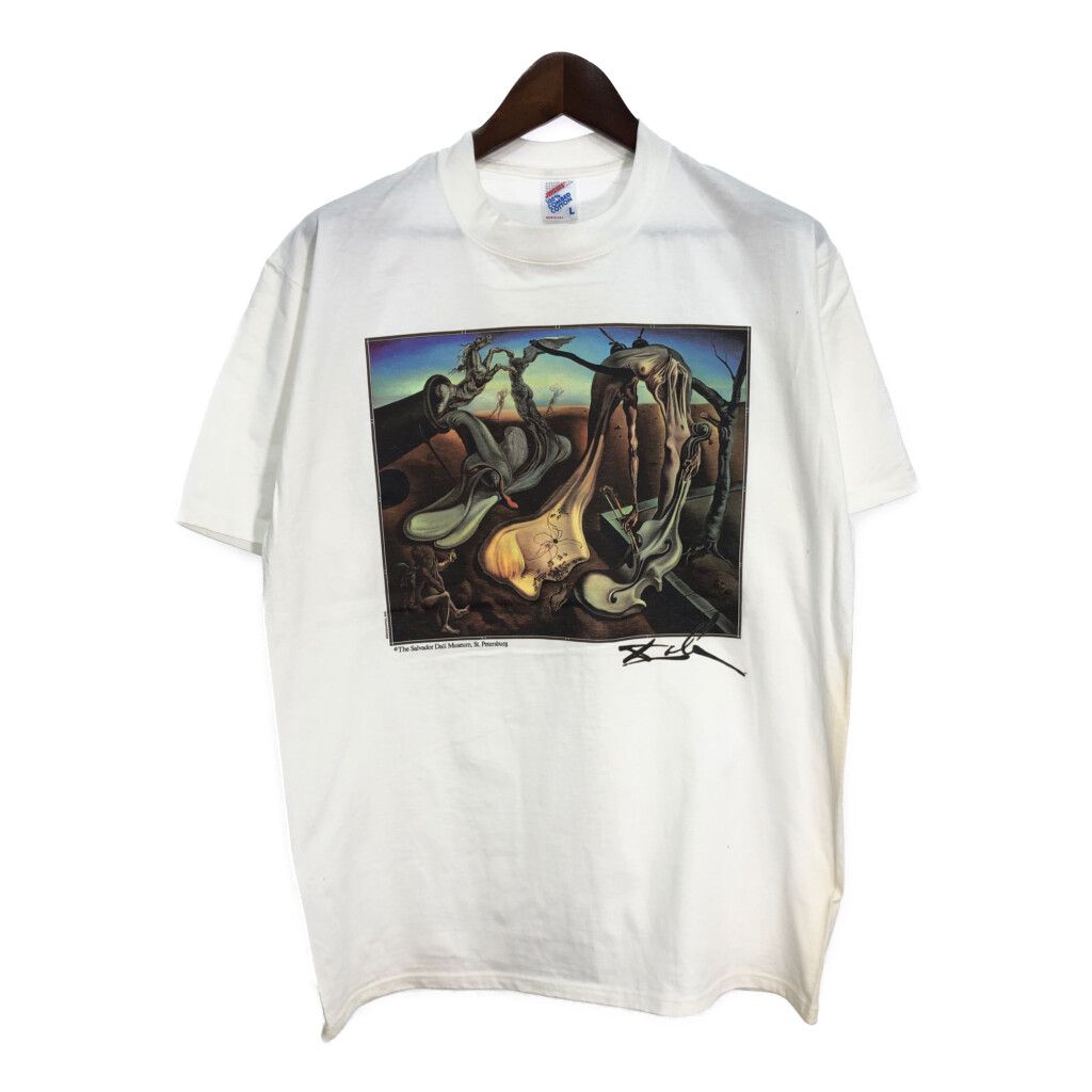 90年代 Salvador Dali サルバドール ダリ 夜のメクラグモ…希望 Ｔシャツ アート メンズ L 古着 T0058