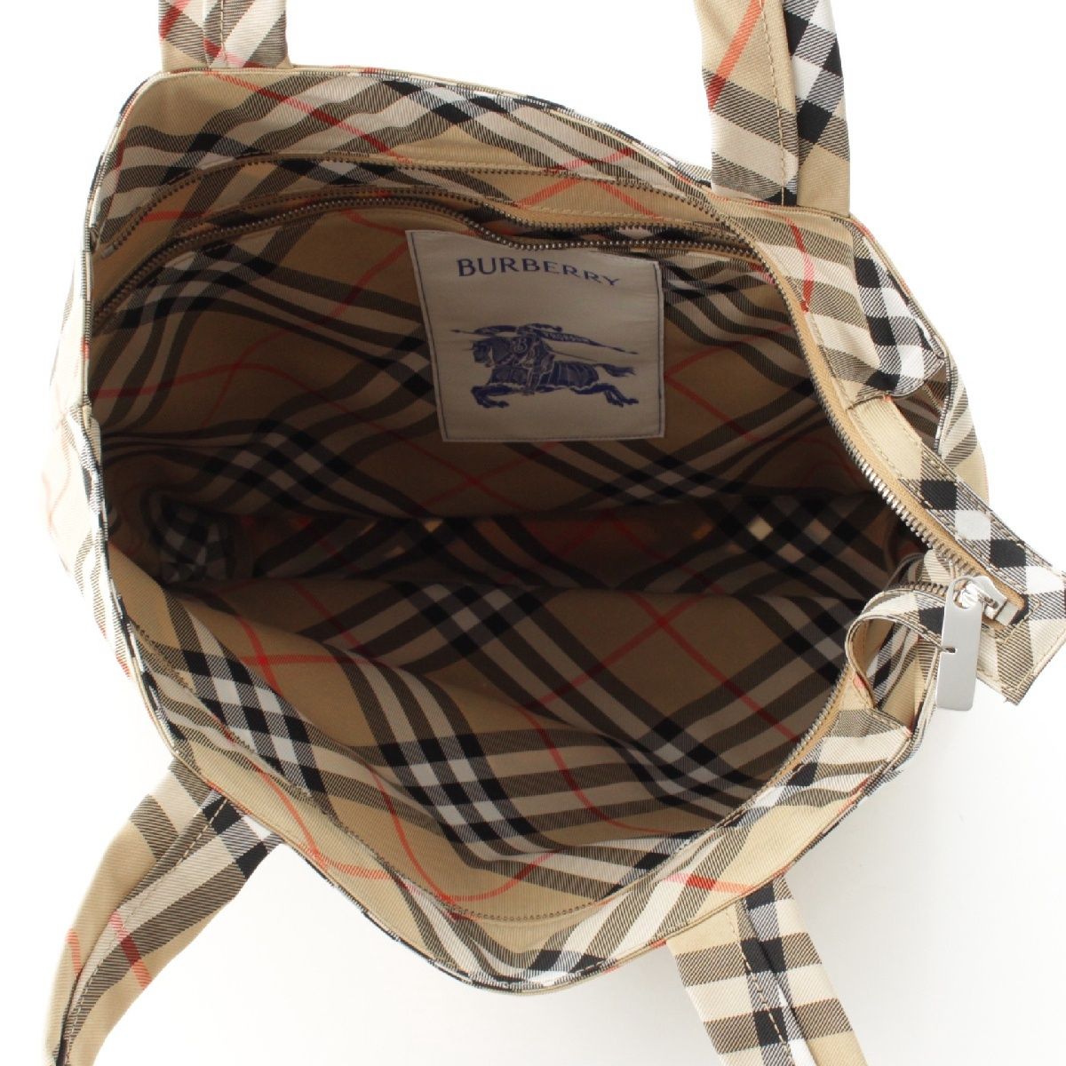 バーバリー ウーヴンコットンツイル ノバチェック トートバッグ  