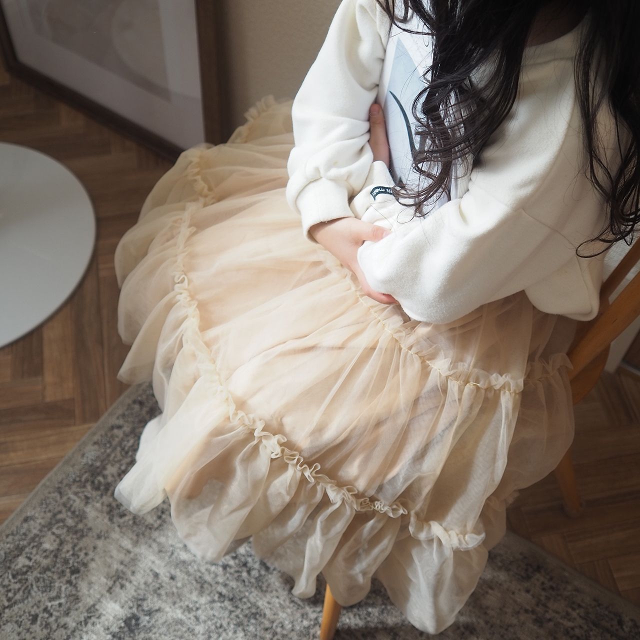 チュールロングスカート キッズ 子供服 スカート 女の子 韓国