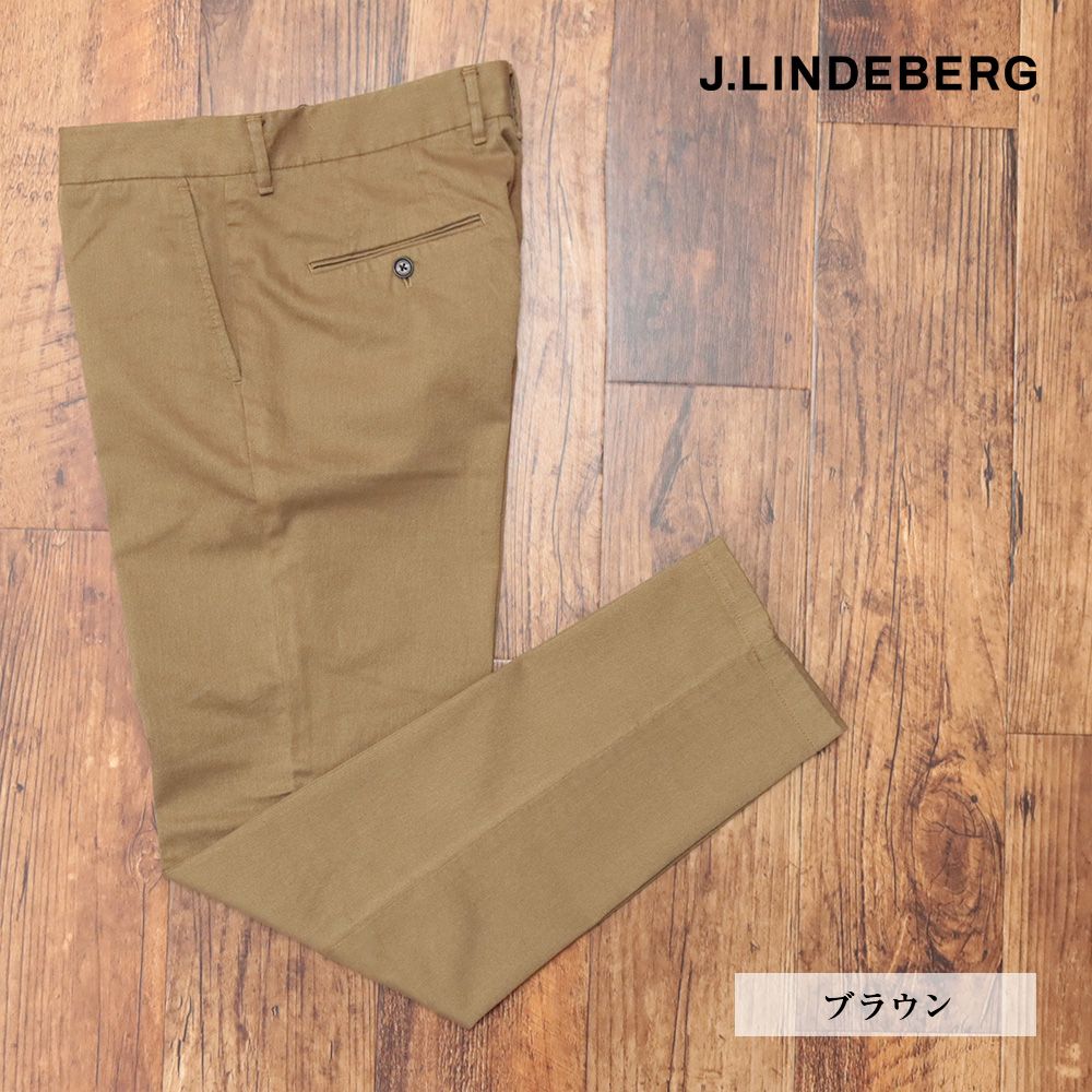 秋冬|J.LINDEBERG|32インチ|スリムフィット パンツ 077-79916 ストレッチ フランネル ツイル カジュアル ゴルフ メンズ 紳士 ジェイリンドバーグ |茶色|ブラウン|mc194|