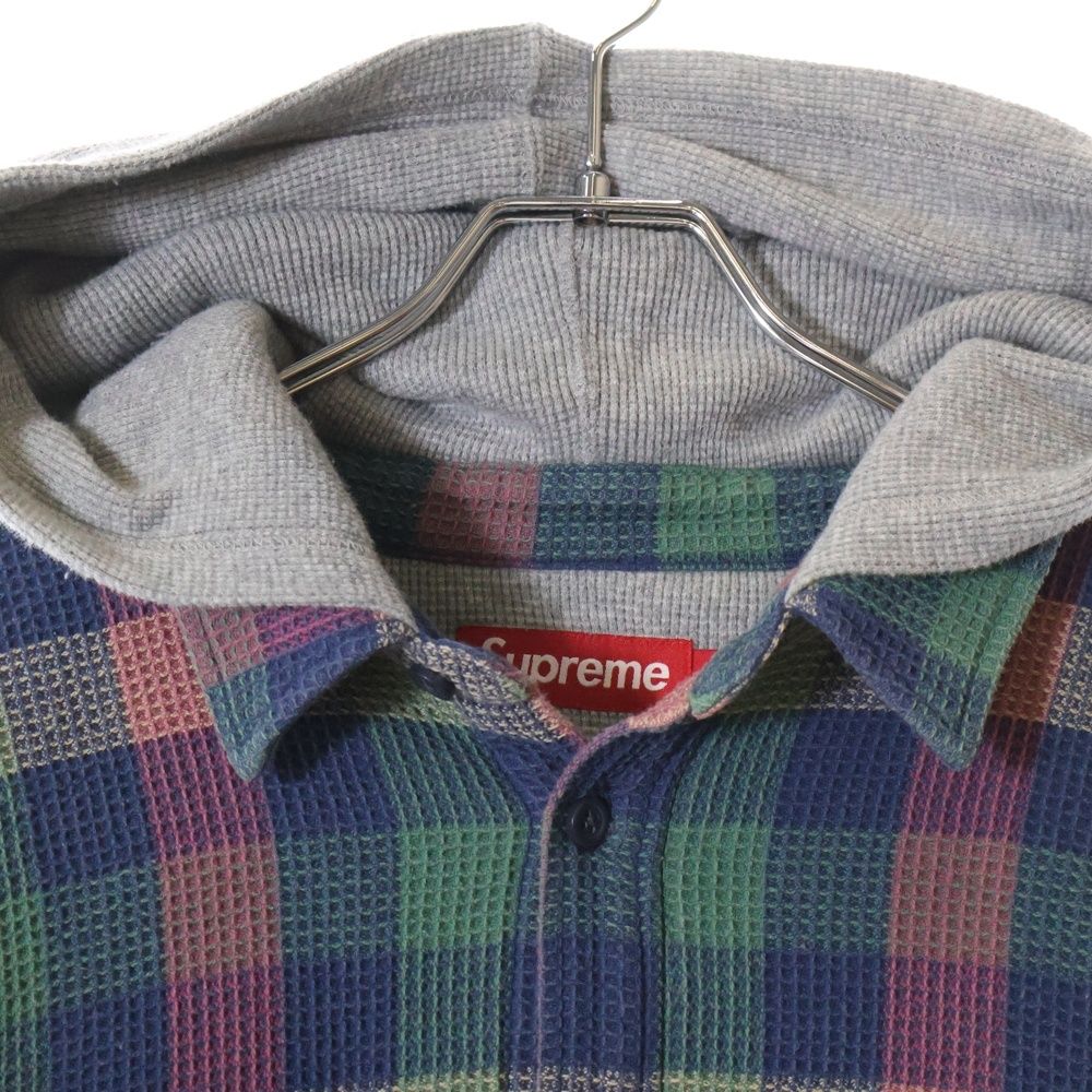 SUPREME (シュプリーム) 24AW Waffle Plaid Hooded Shirt ワッフル
