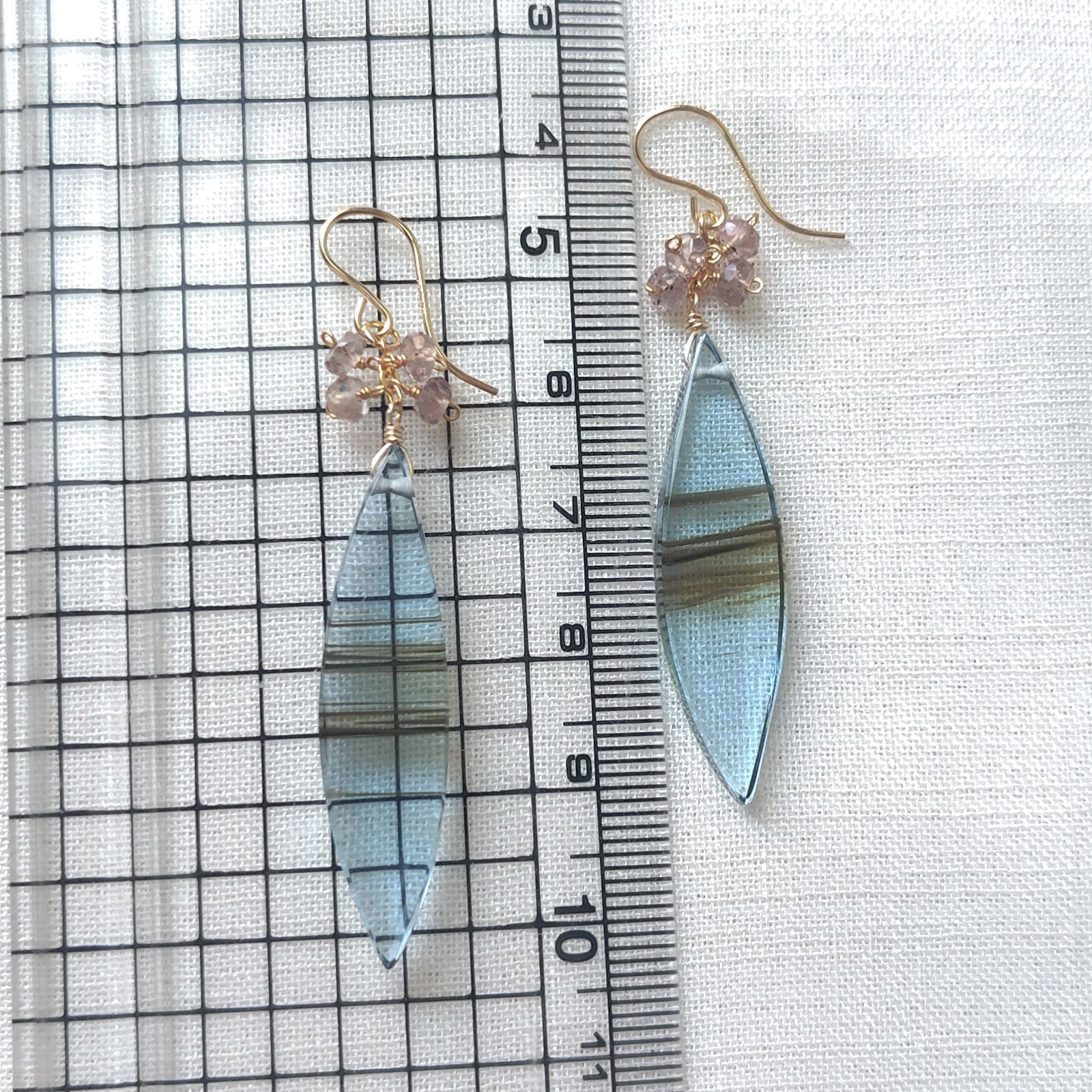 アクセサリー ブルーオブシディアン×ドラゴンガーネットのピアス