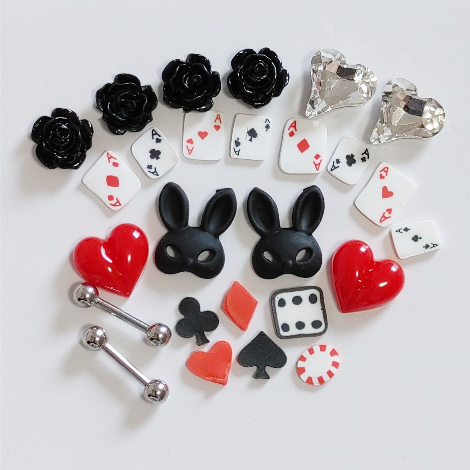 No.34 トランプ サブカル うさぎ カジノ ネイルパーツ まとめ売り